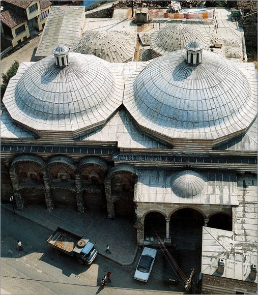 Aerial view of the hamam